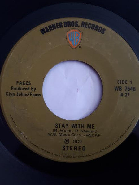 Faces (3) : Stay With Me (7", Single)