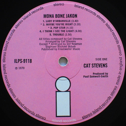 Cat Stevens : Mona Bone Jakon (LP, Album, Smo)