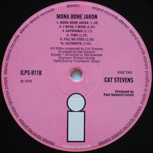 Cat Stevens : Mona Bone Jakon (LP, Album, Smo)