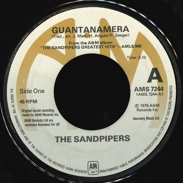 The Sandpipers : Guantanamera (7", Single, lar)