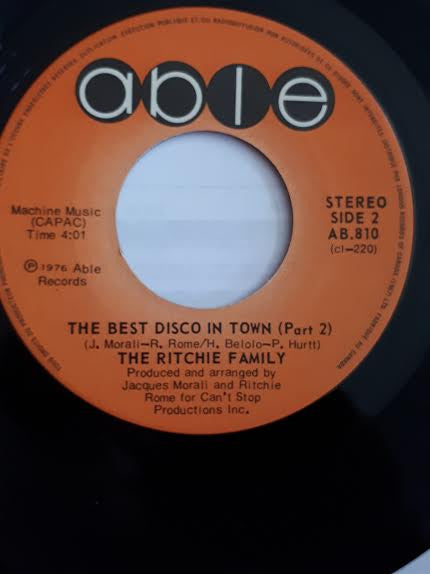 The Ritchie Family : The Best Disco In Town (7", Single)