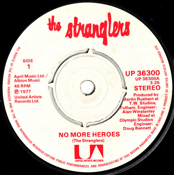 The Stranglers : No More Heroes (7", Single, Red)