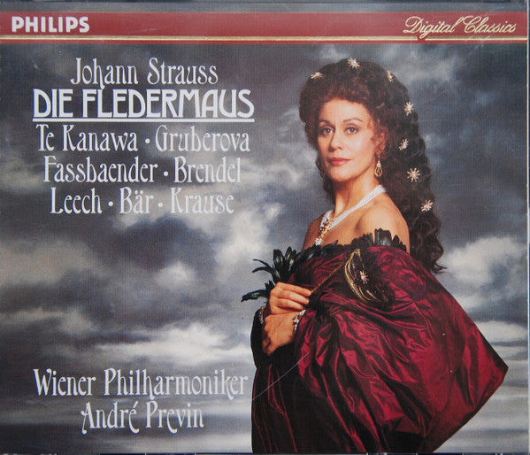 Johann Strauss Jr. - Kiri Te Kanawa • Edita Gruberova • Brigitte Fassbaender • Wolfgang Brendel • Richard Leech (2) • Olaf Bär • Tom Krause • Wiener Philharmoniker • André Previn : Die Fledermaus (2xCD, Album + Box, Sli)