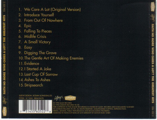 Faith No More : Who Cares A Lot? The Greatest Hits (CD, Album, Comp)