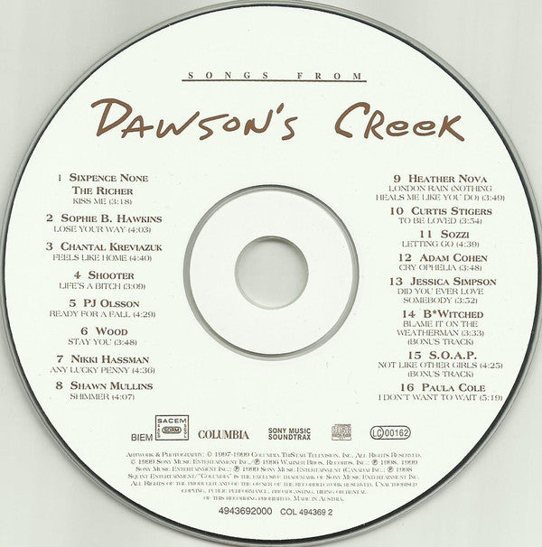 Various : Songs From Dawson's Creek (CD, Comp)