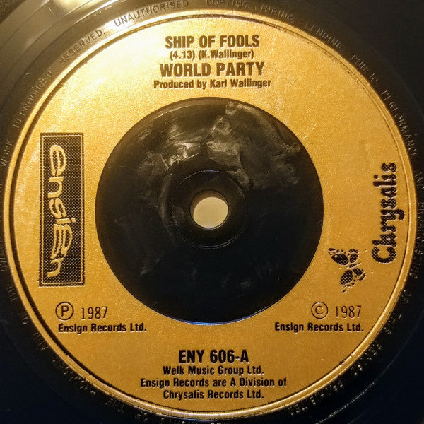 World Party : Ship Of Fools (7", Single, Gol)