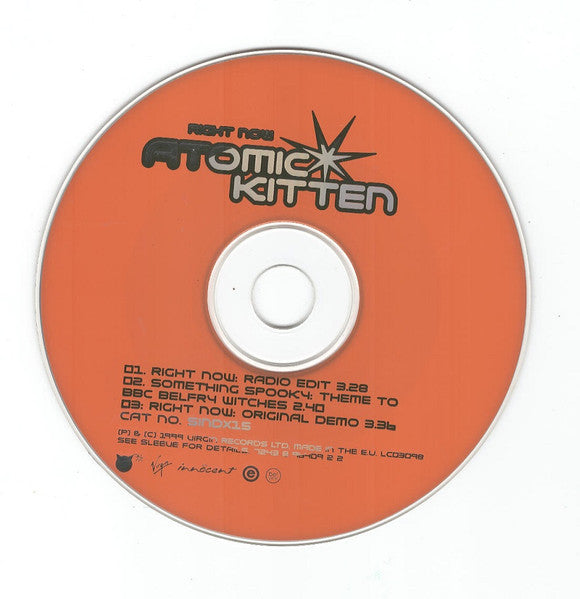 Atomic Kitten : Right Now (CD, Single, CD2)