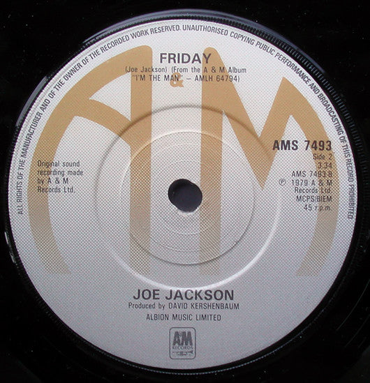 Joe Jackson : It's Different For Girls (7", Single)