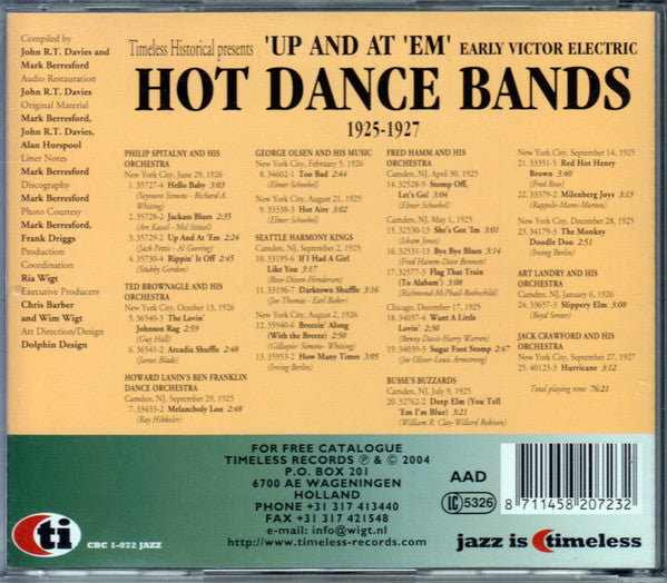 Various : Up And At 'Em: Early Victor Electric Hot Dance Bands 1925-1927 (CD, Comp)