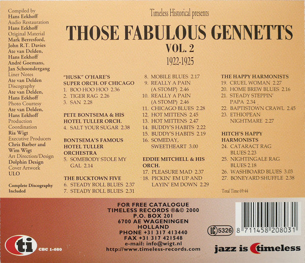 Various : Those Fabulous Gennetts Vol. 2 (1922–1925)  (CD, Comp)