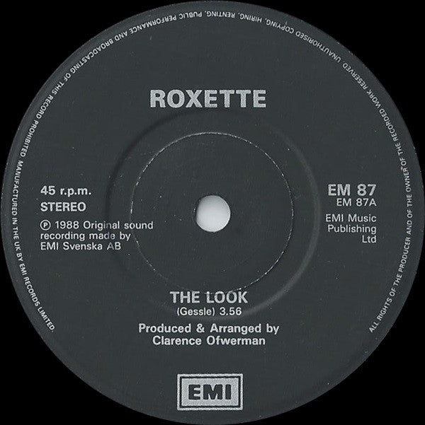 Roxette : The Look (7", Single, Pap)