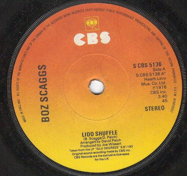 Boz Scaggs : Lido Shuffle (7", Single, Sol)