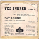 Pat Boone : Yes Indeed! Part 1 (7", EP)