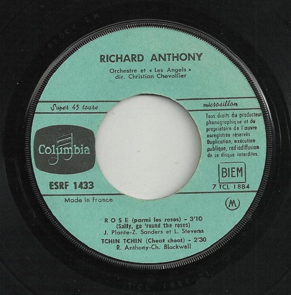 Richard Anthony (2) : Rose (Parmi Les Roses)  (7", EP)