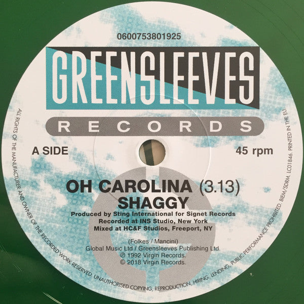Shaggy : Oh Carolina (7", Ltd, Gre)
