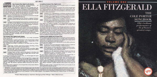 Ella Fitzgerald : The Cole Porter Songbook Volume One (CD, Album, RE, RM)