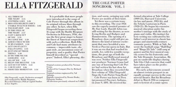 Ella Fitzgerald : The Cole Porter Songbook Volume One (CD, Album, RE, RM)