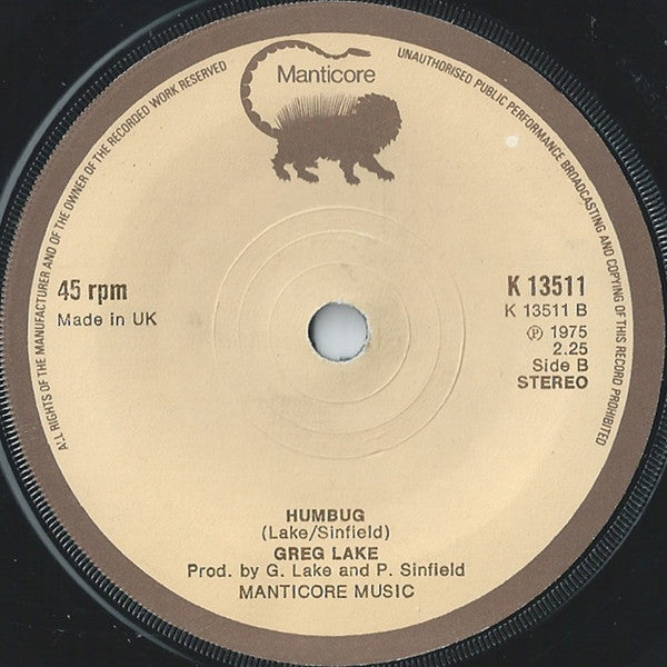 Greg Lake : I Believe In Father Christmas (7", Single, Com)