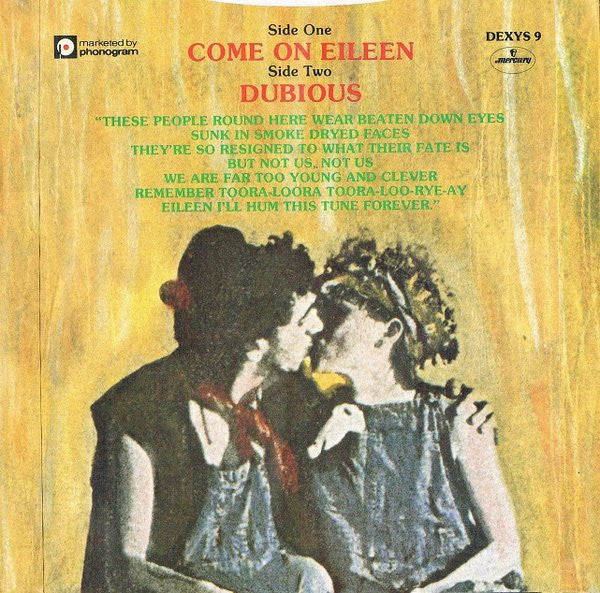 Dexys Midnight Runners & The Emerald Express : Come On Eileen (7", Single, Sil)