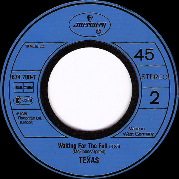 Texas : Everyday Now (7", Single)