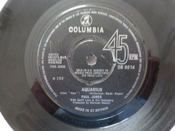 Paul Jones : Aquarius  (7", Single, 4 P)