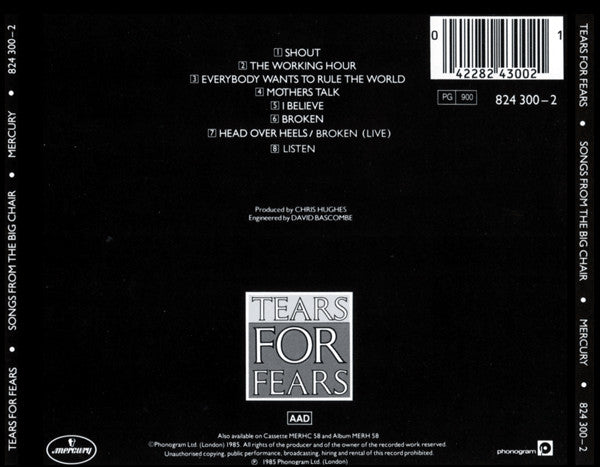 Tears For Fears : Songs From The Big Chair (CD, Album, RE)