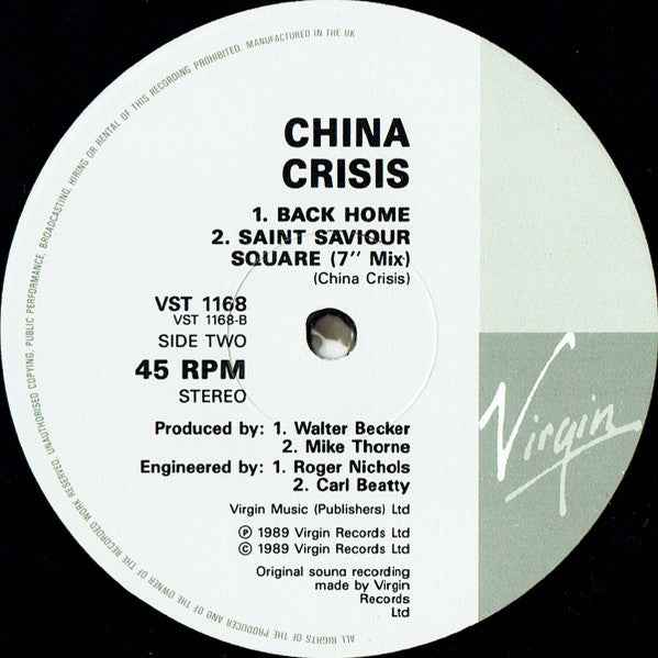 China Crisis : Saint Saviour Square (12", Single)