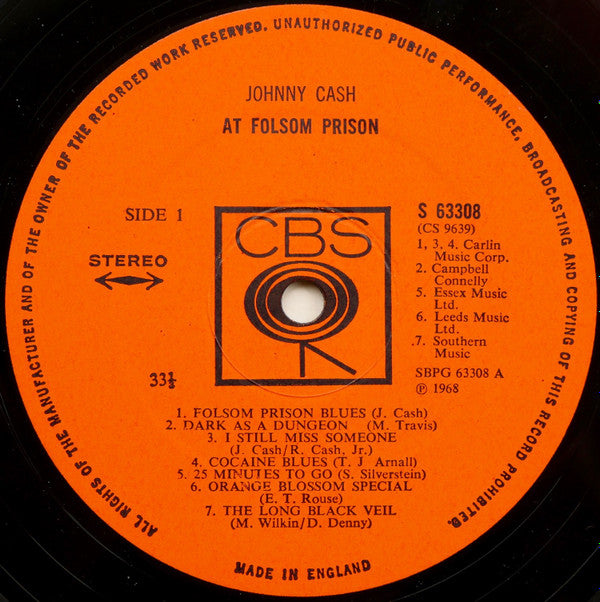 Johnny Cash : At Folsom Prison (LP, Album)