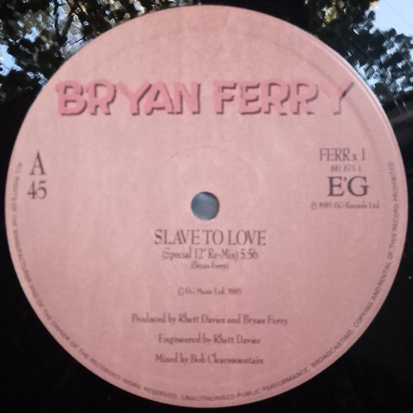 Bryan Ferry : Slave To Love (12", Single)