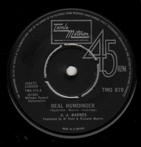 J. J. Barnes : Real Humdinger (7", Single)