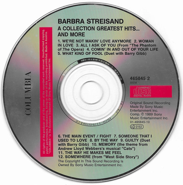 Barbra Streisand : A Collection (Greatest Hits...And More) (CD, Comp)