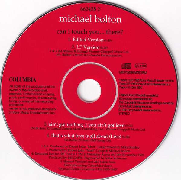 Michael Bolton : Can I Touch You...There? (CD, Maxi)