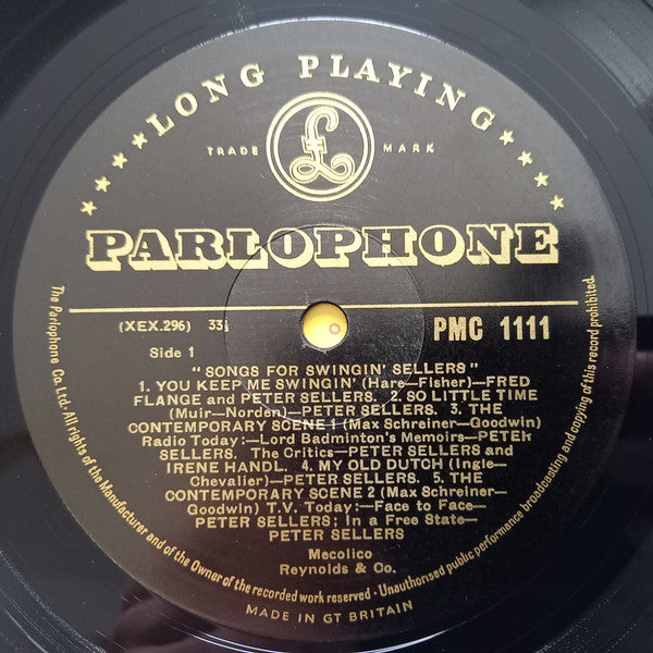 Peter Sellers : Songs For Swingin' Sellers (LP, Album, Mono)