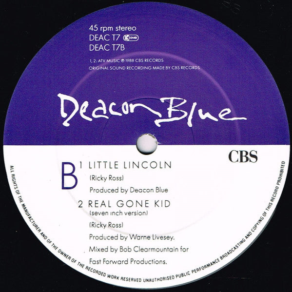 Deacon Blue : Real Gone Kid (12", Single)