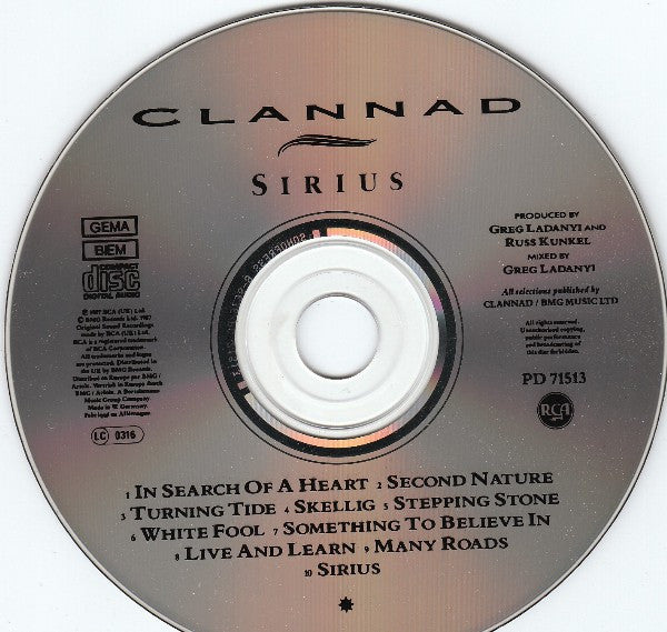 Clannad : Sirius (CD, Album)