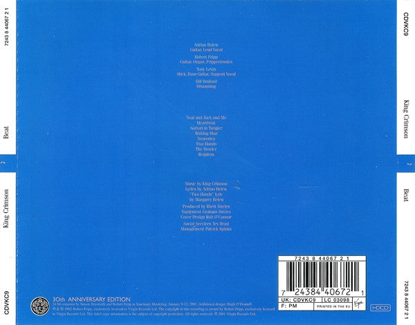 King Crimson : Beat (HDCD, Album, RE, RM)