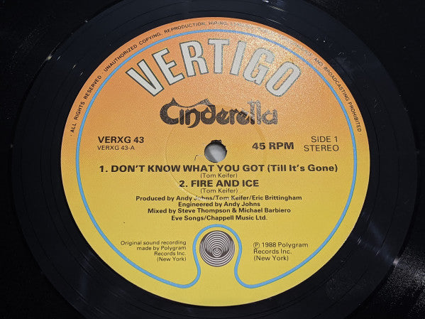 Cinderella (3) : Don't Know What You Got (Till It's Gone) (12", Single, Gat)