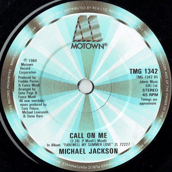 Michael Jackson : Farewell My Summer Love (7", Single)