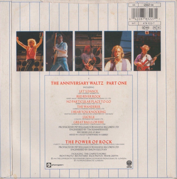 Status Quo : The Anniversary Waltz (7", Single, Inj)