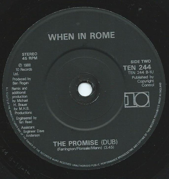 When In Rome : The Promise (7", bla)