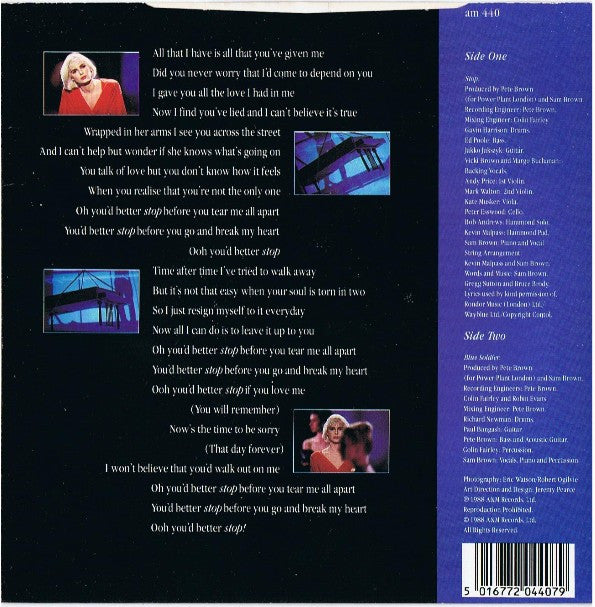 Sam Brown : Stop! (7", Single, Inj)