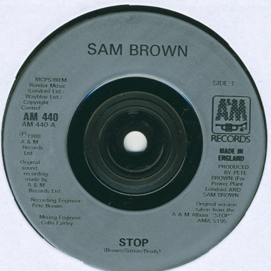 Sam Brown : Stop! (7", Single, Inj)