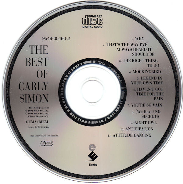 Carly Simon : The Best Of Carly Simon (Volume One) (CD, Comp, RE)