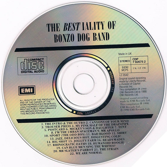 Bonzo Dog Band* : The Bestiality Of Bonzo Dog Band (CD, Comp, RP, UK )