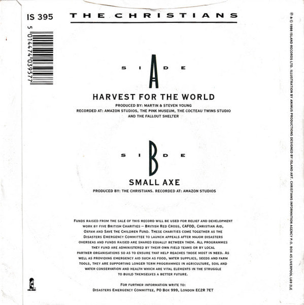 The Christians : Harvest For The World (7", Single, Pap)