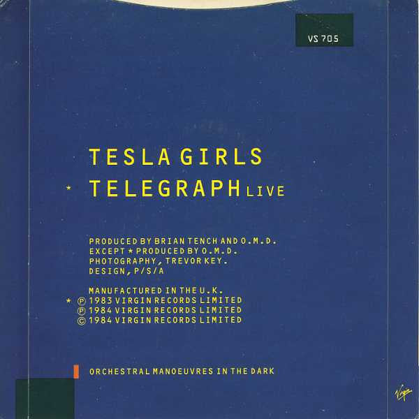 Orchestral Manoeuvres In The Dark : Tesla Girls (7", Single, Glo)