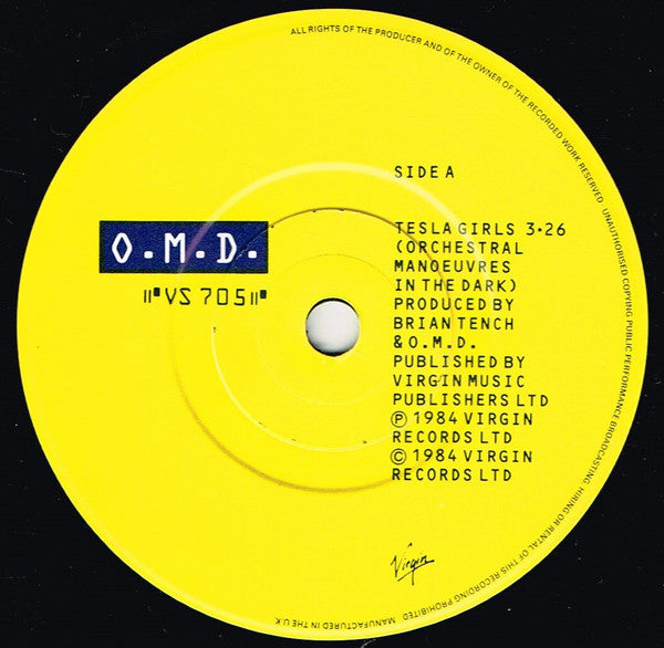 Orchestral Manoeuvres In The Dark : Tesla Girls (7", Single, Glo)