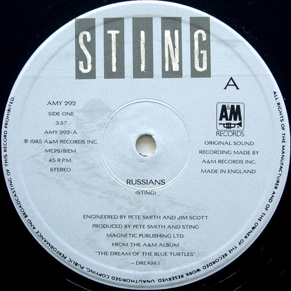 Sting : Russians (12", Single, PRS)