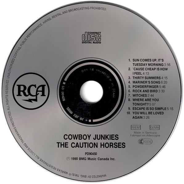 Cowboy Junkies : The Caution Horses (CD, Album, PDO)