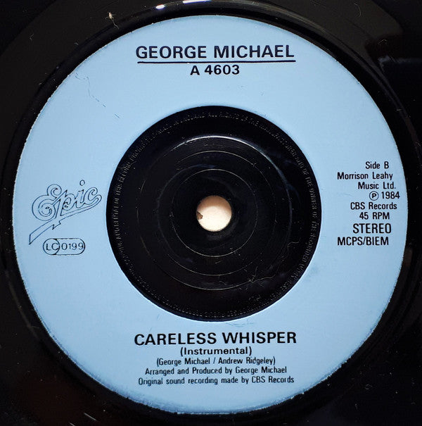 George Michael : Careless Whisper (7", Single, Blu)